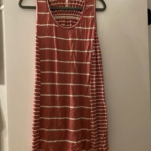 Rust and white race back tank